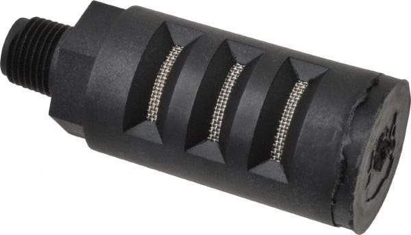 PRO-SOURCE - 1/8 Male NPT, 5/8" Hex, 2-7/64" OAL, Muffler - 150 Max psi, Glass Filled Nylon - Exact Tool & Supply