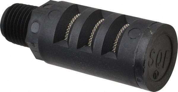 PRO-SOURCE - 1/4 Male NPT, 5/8" Hex, 2-15/64" OAL, Muffler - 150 Max psi, Glass Filled Nylon - Exact Tool & Supply