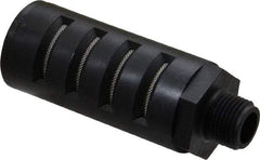 PRO-SOURCE - 3/8 Male NPT, 1" Hex, 3-27/64" OAL, Muffler - 150 Max psi, Glass Filled Nylon - Exact Tool & Supply