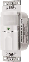 Hubbell Wiring Device-Kellems - 800 Square Ft. Coverage, Infrared Occupancy Sensor Wall Switch - 500 at 120 V Incandescent, 120 VAC, White - Exact Tool & Supply