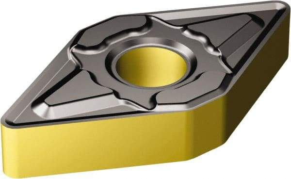 Sandvik Coromant - DNMG443 KM Grade 3210 Carbide Turning Insert - TiCN/Al2O3/TiN Finish, 55° Diamond, 1/2" Inscr Circle, 1/4" Thick, 3/64" Corner Radius - Exact Tool & Supply