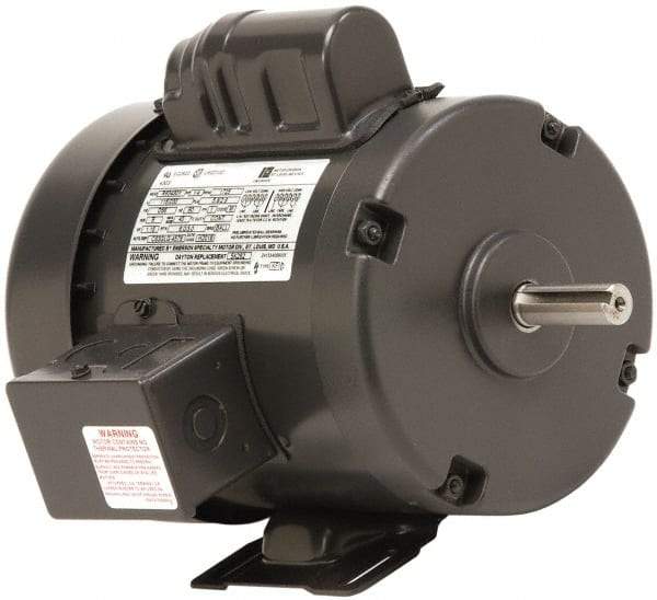 US Motors - 2 Max hp, 1,725 Max RPM, Single Cap Start-Cap Run Electric AC DC Motor - 115/208-230 V Input, Single Phase, 145T Frame, 7/8" Shaft Diam, Rigid Base Mount, ODP Enclosure - Exact Tool & Supply