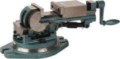 Gibraltar - 3" Jaw Width, 3-1/2" Jaw Opening Capacity, 3-Way Angle Swivel Machine Vise - Manual Operation, 1 Station, 16" Long x 6.3" High x 1-1/4" Deep, Cast Iron - Exact Tool & Supply
