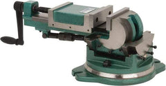Gibraltar - 5" Jaw Width, 5-23/32" Jaw Opening Capacity, 3-Way Angle Swivel Machine Vise - Manual Operation, 1 Station, 25" Long x 8.46" High x 1-1/2" Deep, Cast Iron - Exact Tool & Supply