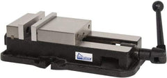 Gibraltar - 6" Jaw Width, 7-1/2" Jaw Opening Capacity, Horizontal Stationary Machine Vise - Manual Operation, 1 Station, 18-1/2" Long x 4-5/8" High x 1-19/32" Deep, 1-19/32" Jaw Height, Ductile Iron - Exact Tool & Supply