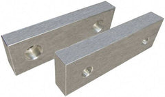 Gibraltar - 6" Wide x 3" High x 2" Thick, Flat/No Step Vise Jaw - Soft, Aluminum, Fixed Jaw, Compatible with 6" Vises - Exact Tool & Supply