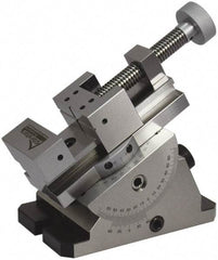 Gibraltar - 2-3/4" Jaw Width, 3" Jaw Opening Capacity, Horizontal Swivel Machine Vise - Manual Operation, 1 Station, 6.28" Long x 5.38" High x 1-3/16" Deep, Steel - Exact Tool & Supply