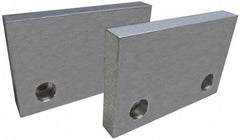 Gibraltar - 6" Wide x 3" High x 3/4" Thick, Flat/No Step Vise Jaw - Soft, Aluminum, Fixed Jaw, Compatible with 6" Vises - Exact Tool & Supply
