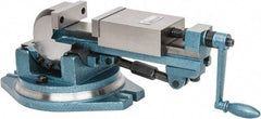 Gibraltar - 4" Jaw Width, 4-11/64" Jaw Opening Capacity, 3-Way Angle Swivel Machine Vise - Manual Operation, 1 Station, 20" Long x 7.28" High x 1-1/2" Deep, Cast Iron - Exact Tool & Supply