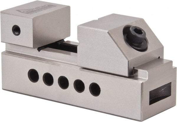 Gibraltar - 1-27/64" Jaw Width, 1-1/2" Jaw Opening Capacity, 0.91" Jaw Height, Toolmaker's Vise - Flat Jaw, 0.003" Parallelism, 0.005" Squareness, 100mm OAL x 1.89" OAH - Exact Tool & Supply