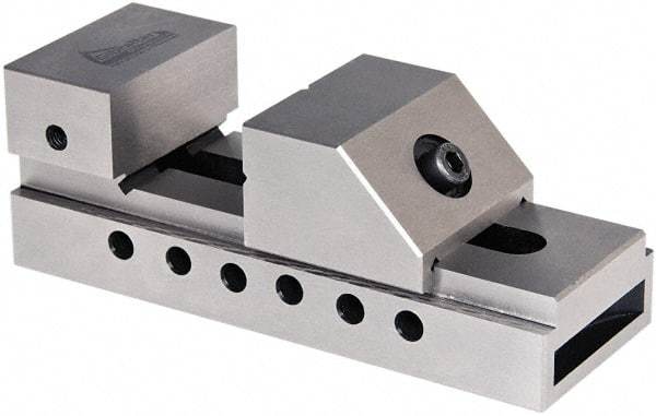 Gibraltar - 2" Jaw Width, 2-3/8" Jaw Opening Capacity, 2-9/16" Jaw Height, Toolmaker's Vise - Flat Jaw, 0.00012" Parallelism, 0.0002" Squareness, 5-1/2" OAL x 1-31/32" OAH - Exact Tool & Supply