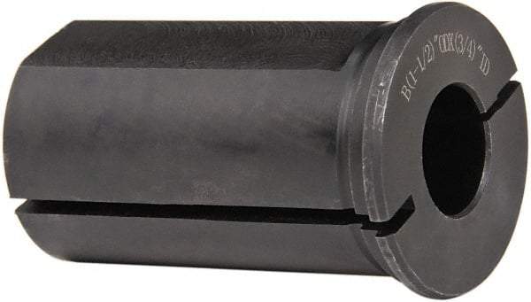 Interstate - 3/4" ID, 1-1/2" OD, 2-1/2" Length Under Head, Type B Lathe Tool Holder Bushing - Type B, 0.265 Inch Thick Head - Exact Tool & Supply