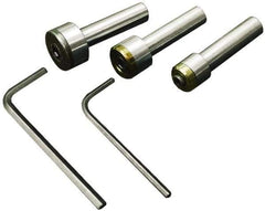 Interstate - 3/4 Inch Shank Diameter, 5/8 and 1-1/4 Inch Cutter Hole Diameter, Straight Shank Slitting and Slotting Saw Arbor - 3.66, 3.94, 4.25 Inch Long, 3/4 Inch Shank Diameter, 1, 1-1/2, 1-3/4 Inch Head Diameter - Exact Tool & Supply