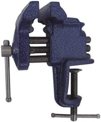 Gibraltar - 3" Jaw Width, 2-1/2" Opening Capacity, 2-5/8" Throat Depth, Cast Iron Stationary Bench Vise - Clamp-On Base Attachment - Exact Tool & Supply