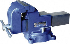 Gibraltar - 6" Jaw Width x 6-1/4" Jaw Opening Capacity, 3-1/2" Throat Depth, Bench & Pipe Combination Vise - 1-1/4 to 2-1/2" Pipe Capacity, Swivel Base, Bolt Down Attachment, Ductile Iron - Exact Tool & Supply