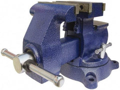 Gibraltar - 5-1/2" Jaw Width x 6" Jaw Opening Capacity, 3-3/4" Throat Depth, Bench & Pipe Combination Vise - 1/8 to 3" Pipe Capacity, Swivel Base, Bolt Down Attachment, Ductile Iron - Exact Tool & Supply