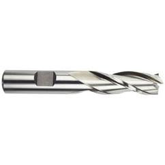 1/2 Dia. x 2-11/16 Overall Length 3-Flute Square End High Speed Steel SE End Mill-Round Shank-Center Cutting -Uncoated - Exact Tool & Supply