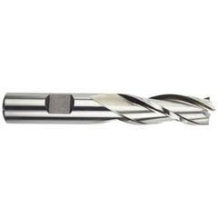 1/2 Dia. x 2-11/16 Overall Length 3-Flute Square End High Speed Steel SE End Mill-Round Shank-Center Cutting -Uncoated - Exact Tool & Supply