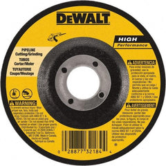 DeWALT - 24 Grit, 9" Wheel Diam, 1/8" Wheel Thickness, 7/8" Arbor Hole, Type 27 Depressed Center Wheel - Aluminum Oxide, 6,600 Max RPM, Compatible with Angle Grinder - Exact Tool & Supply