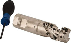 Seco - 1-1/4" Cut Diam, 1.73" Max Depth of Cut, 1-1/4" Shank Diam, 5" OAL, Indexable Square Shoulder Helical End Mill - XO.X 1204 Inserts, Weldon Shank, 90° Lead Angle, Through Coolant, Series Super Turbo - Exact Tool & Supply