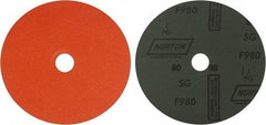 Norton - 7" Diam 7/8" Hole 80 Grit Fiber Disc - Ceramic, Series R980P - Exact Tool & Supply