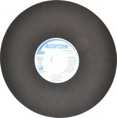 Norton - 13-3/4" Aluminum Oxide Cutoff Wheel - 0.098" Thick, 1-1/4" Arbor, 3,300 Max RPM, Use with Stationary Tools - Exact Tool & Supply