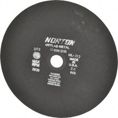Norton - 12" Aluminum Oxide Cutoff Wheel - 0.078" Thick, 1-1/4" Arbor, 3,820 Max RPM, Use with Stationary Tools - Exact Tool & Supply