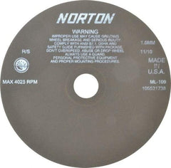 Norton - 9" Aluminum Oxide Cutoff Wheel - 0.063" Thick, 1-1/4" Arbor, 4,025 Max RPM, Use with Stationary Tools - Exact Tool & Supply