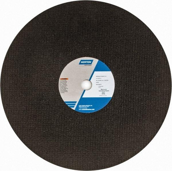 Norton - 16" Zirconia Alumina Cutoff Wheel - 5/32" Thick, 1" Arbor, 3,820 Max RPM, Use with Stationary Grinders - Exact Tool & Supply