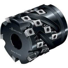 Walter - 6 Inserts, 50mm Cut Diam, 22mm Arbor Diam, 34mm Max Depth of Cut, Indexable Square-Shoulder Face Mill - 55mm High, LN.. 1306.. Insert Compatibility, Through Coolant, Series Blaxx - Exact Tool & Supply