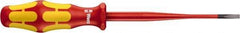 Wera - 181mm OAL Insulated Slotted Screwdriver - 100mm Blade Length, Round Shank, Ergonomic Handle - Exact Tool & Supply
