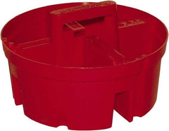 Bucket Boss - Red Plastic Bucket Organizer - 10" Diam x 6" High - Exact Tool & Supply