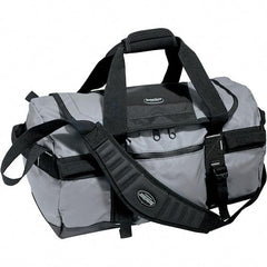 Bucket Boss - 2 Pocket Gray & Black Tarpaulin Tool Bag - 20" Wide x 12" Deep x 12" High - Exact Tool & Supply