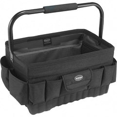 Bucket Boss - 20 Pocket Black Ballistic Polyester Tool Bag - 18" Wide x 12" Deep x 10" High - Exact Tool & Supply