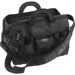Bucket Boss - 17 Pocket Black Ballistic Polyester Tool Bag - 18" Wide x 12" Deep x 13" High - Exact Tool & Supply