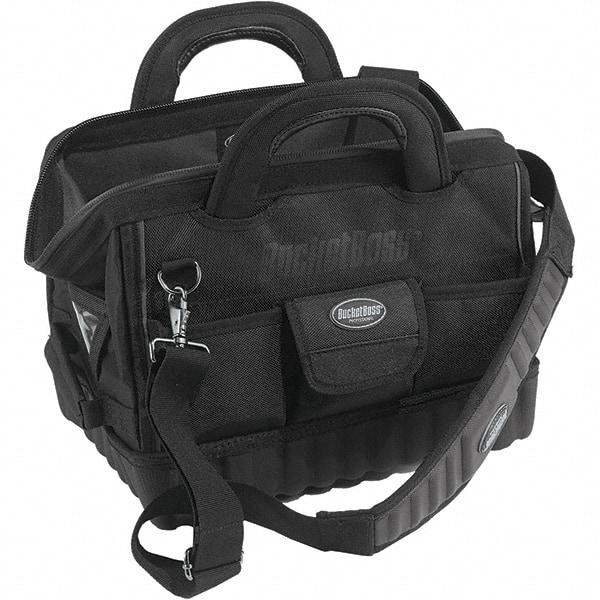 Bucket Boss - 17 Pocket Black Ballistic Polyester Tool Bag - 14" Wide x 10" Deep x 11" High - Exact Tool & Supply