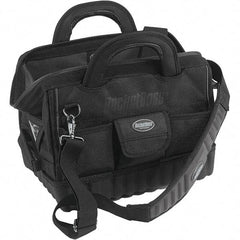 Bucket Boss - 17 Pocket Black Ballistic Polyester Tool Bag - 14" Wide x 10" Deep x 11" High - Exact Tool & Supply