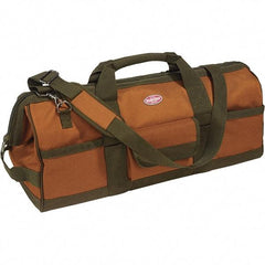 Bucket Boss - 16 Pocket Brown & Green Polyester Tool Bag - 24" Wide x 10" Deep x 10" High - Exact Tool & Supply
