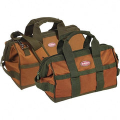 Bucket Boss - 12 Pocket Brown & Green Polyester Tool Bag - 12" Wide x 7" Deep x 9" High - Exact Tool & Supply