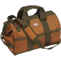 Bucket Boss - 16 Pocket Brown & Green Polyester Tool Bag - 16" Wide x 9" Deep x 12" High - Exact Tool & Supply