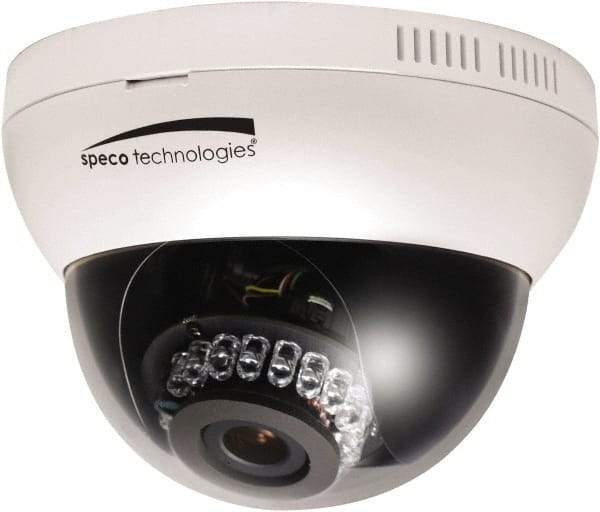 Speco - Indoor Variable Focal Lens Infrared Dome Camera - 3.6-16mm Lens, 1,080 Resolution Line, 5.11 Inch Diameter, 3.62 Inch High, ABS Plastic Housing, Color by Day, Black and White by Night Image - Exact Tool & Supply