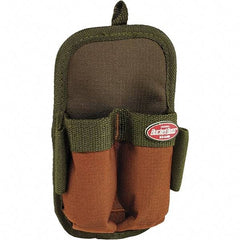 Bucket Boss - 2 Pocket General Purpose Holster - Polyester, Brown & Green - Exact Tool & Supply