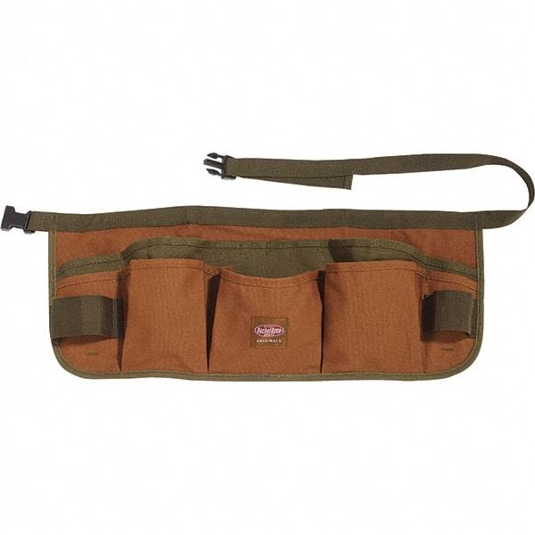 Bucket Boss - 30 to 52" Waist Apron - 13 Pocket, Brown/Green, Canvas - Exact Tool & Supply