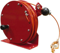 Reelcraft - 1/8 Inch x 100 Ft. Steel Stranded Cable Grounding Reel - Hand Crank Reel - Exact Tool & Supply