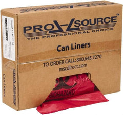 PRO-SOURCE - 45 Gal Capacity, Red, Hazardous Waste Bag - 1.3 mil Thick x 38" Wide x 48" High, Roll - Exact Tool & Supply