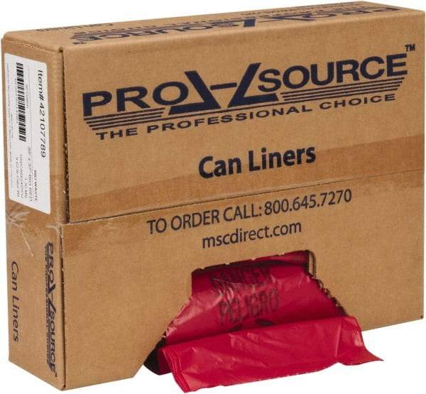 PRO-SOURCE - 30 Gal Capacity, Red, Hazardous Waste Bag - 1.3 mil Thick x 30" Wide x 37" High, Roll - Exact Tool & Supply