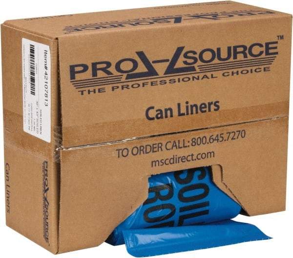 PRO-SOURCE - 32 Gal Capacity, Blue, Hazardous Waste Bag - 1.3 mil Thick x 30" Wide x 43" High, Roll - Exact Tool & Supply