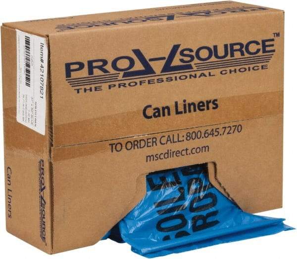 PRO-SOURCE - 45 Gal Capacity, Blue, Hazardous Waste Bag - 1.3 mil Thick x 37" Wide x 50" High, Roll - Exact Tool & Supply