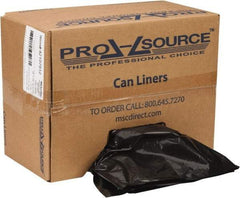 PRO-SOURCE - 1.5 mil Thick, Heavy-Duty Trash Bags - Linear Low-Density Polyethylene (LLDPE), Flat Pack Dispenser, 38" Wide x 58" High, Black - Exact Tool & Supply