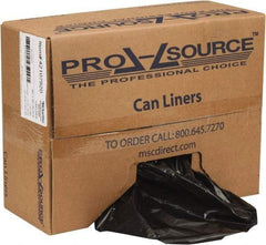 PRO-SOURCE - 1.65 mil Thick, Heavy-Duty Trash Bags - Linear Low-Density Polyethylene (LLDPE), Flat Pack Dispenser, 40" Wide x 46" High, Black - Exact Tool & Supply